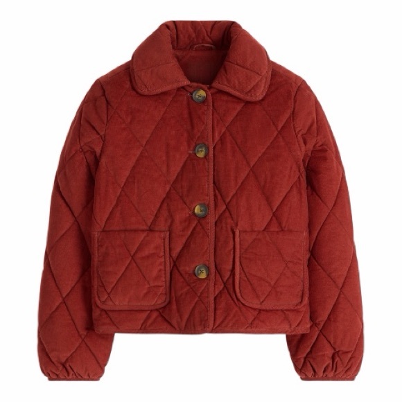Boden Jackets & Blazers - Boden Fitzrovia Quilted Cord Jacket Fire Brick Red 10